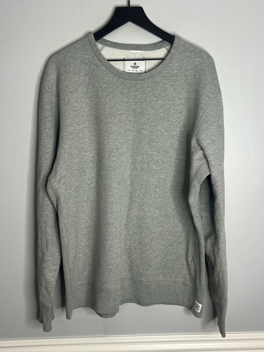 Reigning Champ Midweight Terry Crewneck Pullover Mens XL Heather Grey